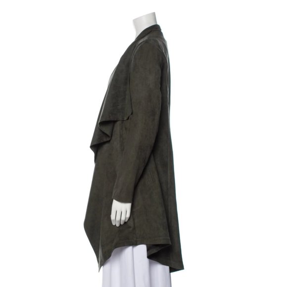 Vivian Hu Green Hi Low Suede Jacket Small - Picture 2 of 6